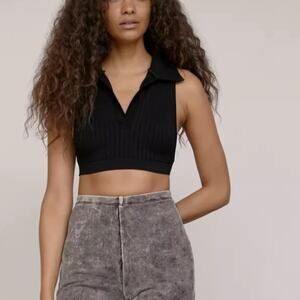 UO OUT FROM UNDER Black Break Point Collared Bra Top Women’s